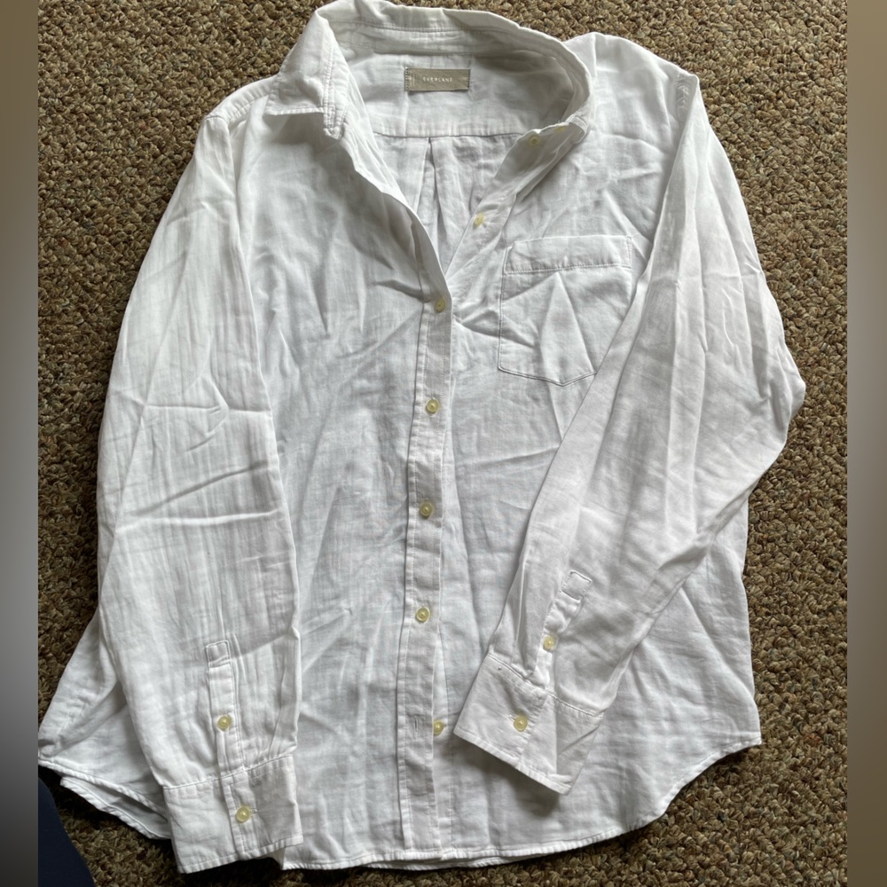 Everlane White 100% Cotton Long Sleeve Button Up